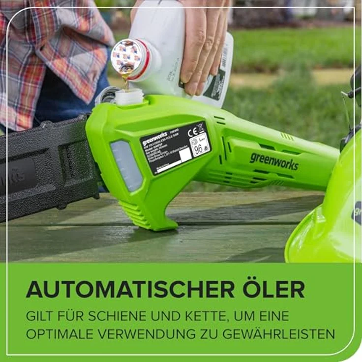 Greenworks Akku-Hochentaster G40PSF Li-Ion 40V 20cm Schwertlänge 8 m s Kettengeschwindigkeit Alustan – Bild 9