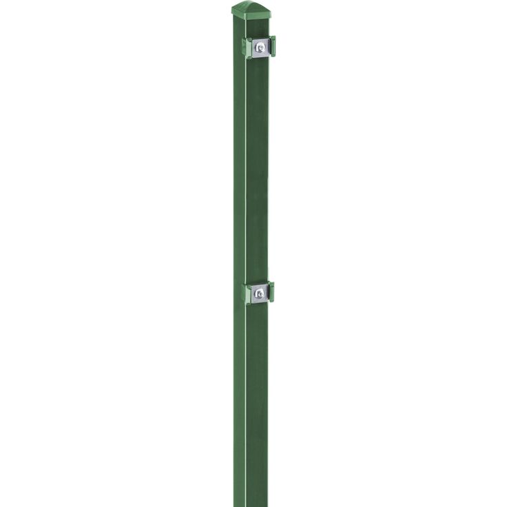 deutsche zauntechnik Zaunpfosten 'Typ VP', moosgrün 170 cm für Zaunelemente bis 123 cm Höhe, aus sendzimirverzinktem und pulverbeschichtetem Stahl