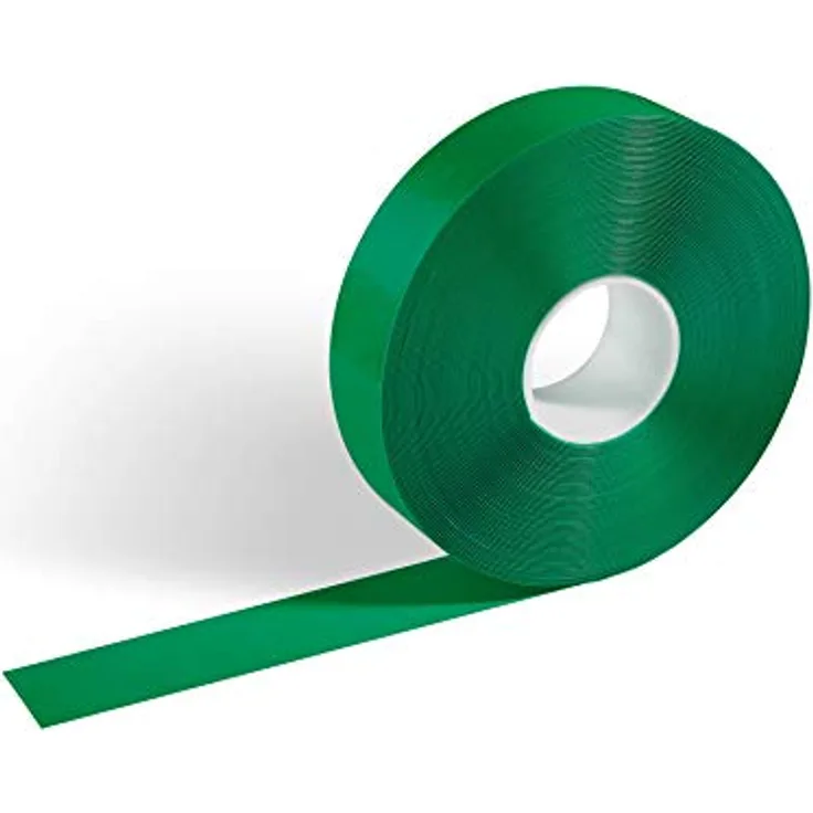 Durable Bodenmarkierungsband Duraline, selbstklebend und rutschhemmend, 50 mm x 0,5 mm x 30 m (B x H x L), RAL 6032 Signalgrün, 102105