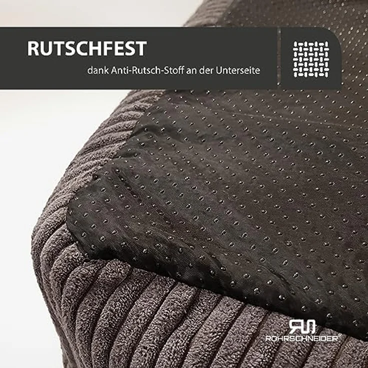 Rohrschneider Tierbett Katzenbett mit Kissen aus Cordstoff Katzensofa, inkl. Spielkugelset, langlebiger Cordstoff in Schwarz – Bild 5