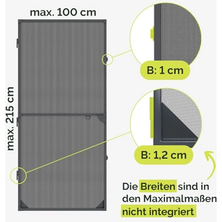 Nematek Fliegengitter Tür Light - Insektenschutz Balkontür mit anthrazit Rahmen, stabiler Metallverstärkung - Bausatz bis max. 100 x 215 cm – Bild 4