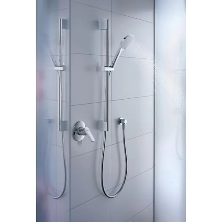 Duravit Duscharmatur Wandanschlussbogen mit runder Rosette, Schlauchanschluss, Chrom – Bild 2