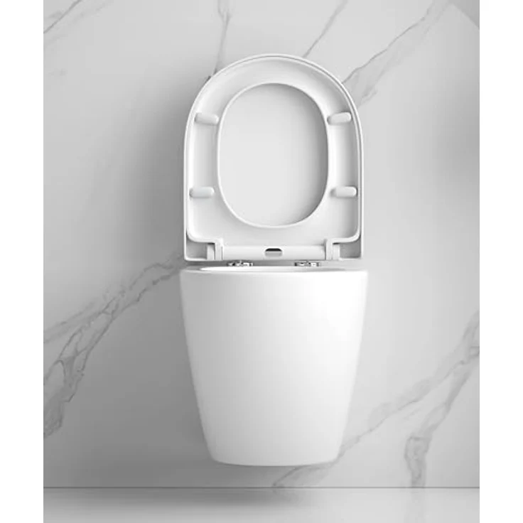 Sanicomfort Wand-WC Set "Cozy", Tiefspül-WC spülrandlos mit glänzendem weißen WC-Sitz – Bild 7