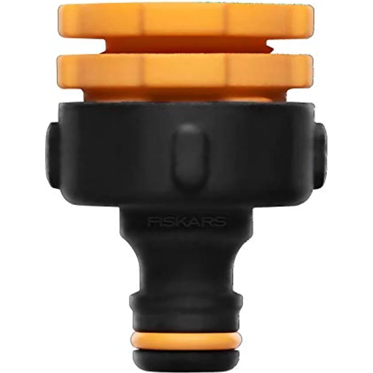 Fiskars Hahnverbinder Multi, Schlauchverbinder, Mehrfach-Hahnanschluss, Kunststoff, Schwarz, Orange, 1027051 – Bild 2