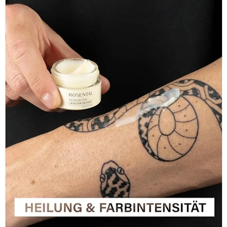 Rosental Organics Tattoo Butter x ATELIER DAUNER, Natürliche Pflege für strahlende Tattoos, Schnelle Heilung, Vegan, 15ml – Bild 2