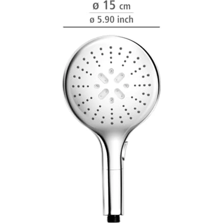 Wenko Handbrause 'Basic Line' chromfarben Ø 15 cm, 3 Strahlarten – Bild 6