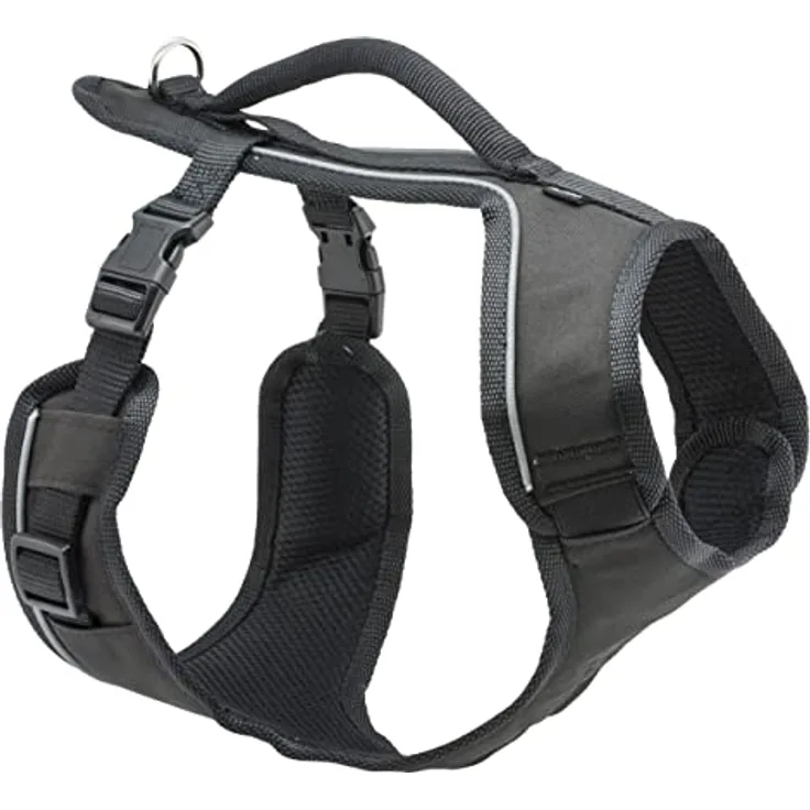 PetSafe EasySport Geschirr, Elastischer Halsausschnitt, Gepolsterter Griff, Für Hunde von 11,3 kg bis 22,5 kg, Größe M, Schwarz