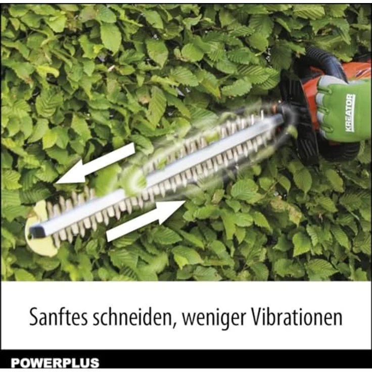 POWER plus Dual Power Akku-Heckenschere POWDPG7531-20 V, 580 mm Klinge, 18 mm Abstand, komfortabler Griff, ideal für kleine Hecken, umweltfreundlich, ohne Batterie und Ladegerät – Bild 2
