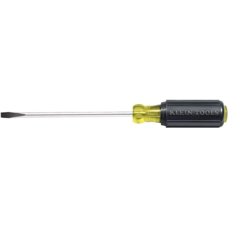 Klein Tools 605-8 1-4-Inch Cabinet-Tip Screwdriver with 8-Inch Heavy-Duty Round-Shank by Klein Tools