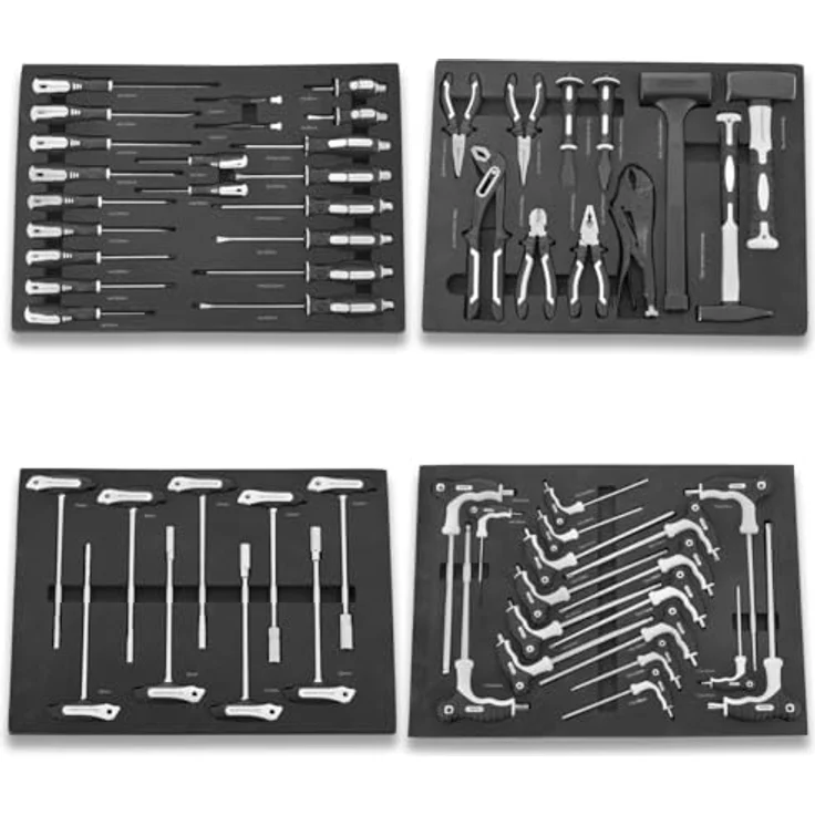 STAHLWERK Werkzeugwagen DINO, XXL Montagewagen mit 364 Werkzeugen aus CrV, inkl. T-Griff Schraubendreher, Schlüssel und Zangen – Bild 7