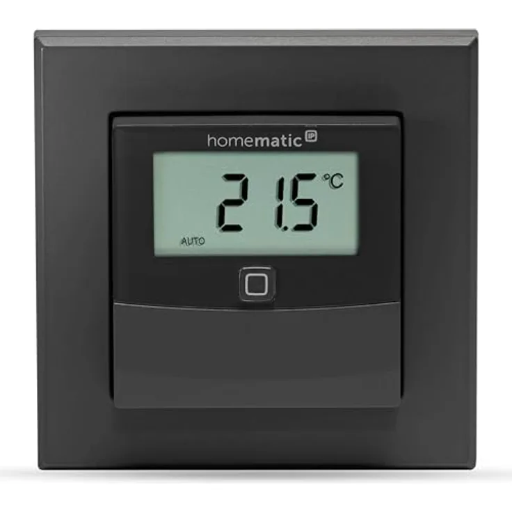 Homematic IP Temperatur- und Wetterstation, Smart Home Sensor mit Display zur Temperatur- und Luftfeuchtigkeitsregelung, Schwarz