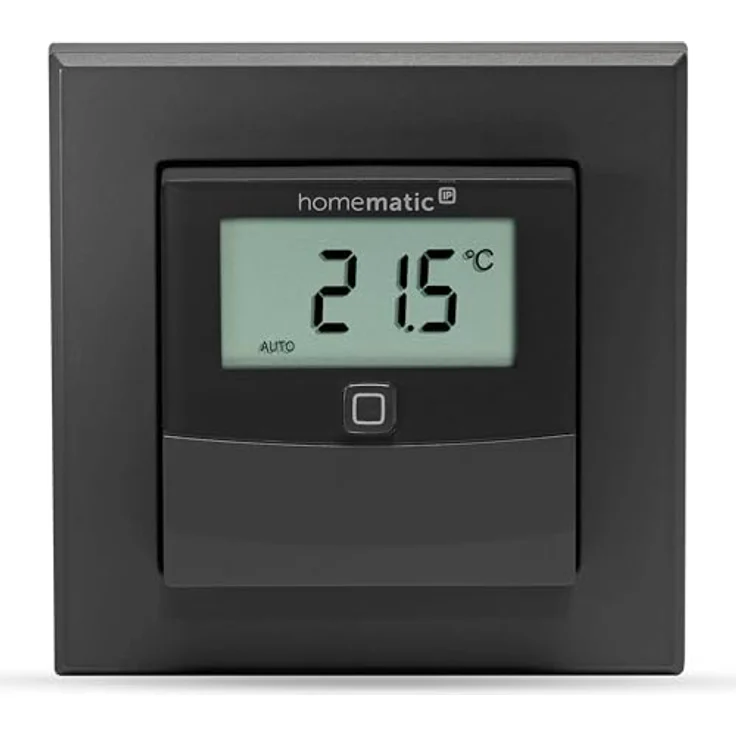 Homematic IP Temperatur- und Wetterstation, Smart Home Sensor mit Display zur Temperatur- und Luftfeuchtigkeitsregelung, Schwarz – Bild 1