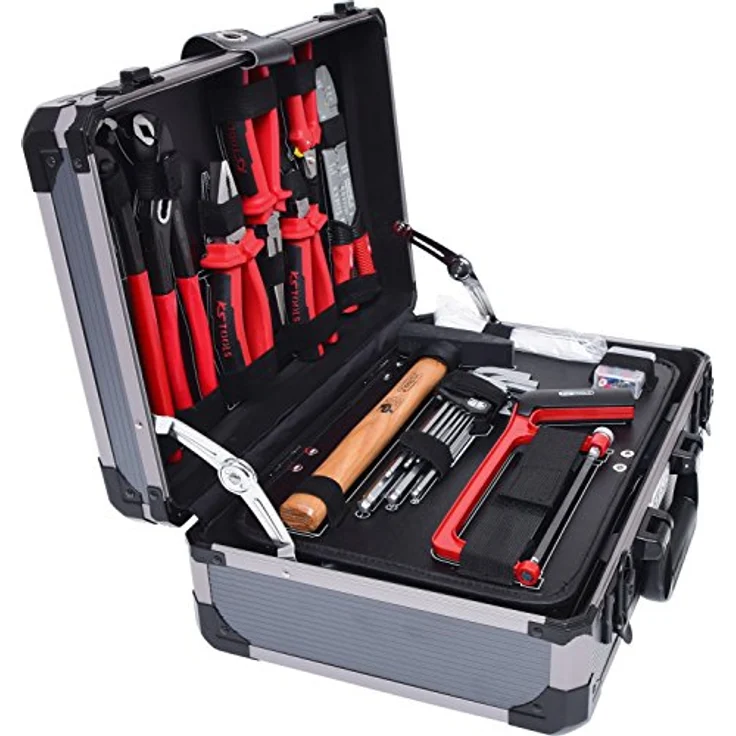 KS Tools Werkzeugkoffer (165 St), 3/8" UniversalSatz, 165-teilig, mit ERGOTORQUE Werkzeugen und Aluminium Wasserwaage – Bild 4