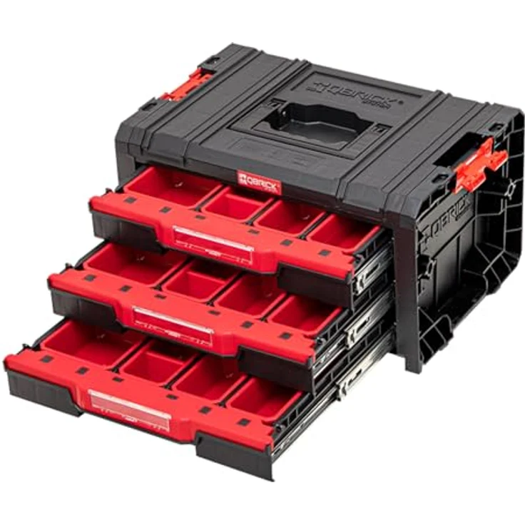 Qbrick PRO Drawer 3 Toolbox 2.0 Expert, stapelbarer Werkzeugkoffer mit 3 Schubläden, 13,5 l Kapazität, IP54, modular mit verstellbaren Trennwänden – Bild 2