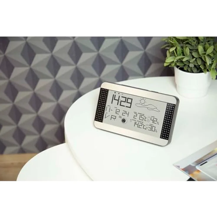 Alecto WS-1700, Wetterstation mit drahtlosem Aussensensor, animierter Wettervorhersage, weiss – Bild 7