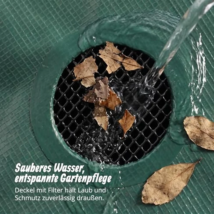 relaxdays Faltbare Regentonne 250l, grün, robuster Wasserspeicher mit Reißverschlussdeckel und zwei Anschlussmöglichkeiten – Bild 7