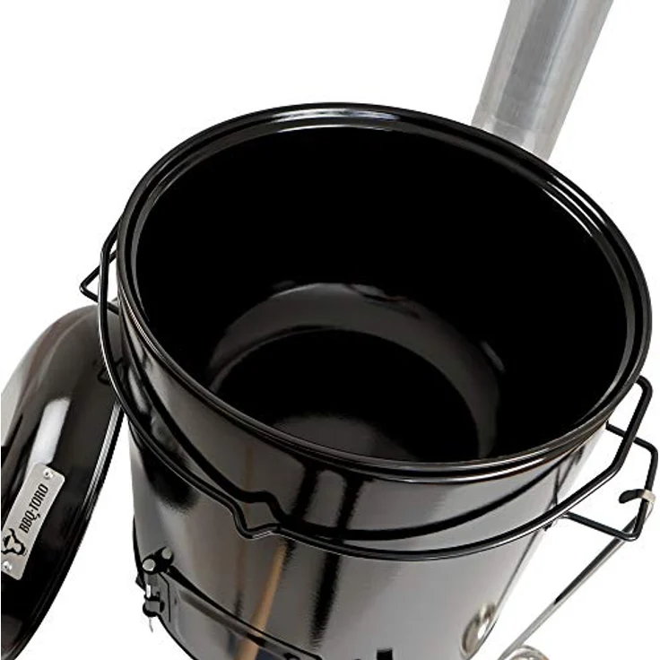 BBQ-Toro Gulaschkanone, 17 Liter emaillierter Gulaschkessel mit Deckel, Eintopfofen für Outdoor Küche, inkl. Röstpfanne und Edelstahl Suppenkelle – Bild 5