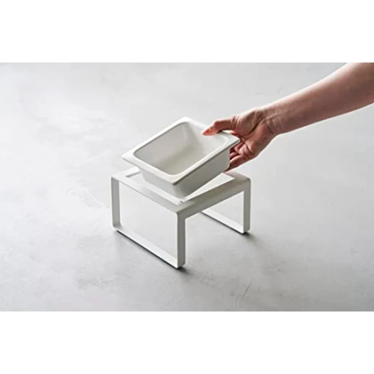 Yamazaki TOWER 5816 Futternapfständer einzeln, 300ML, Weiß, Stahl/Keramik, Pet Food Bowl Stand, Single – Bild 3