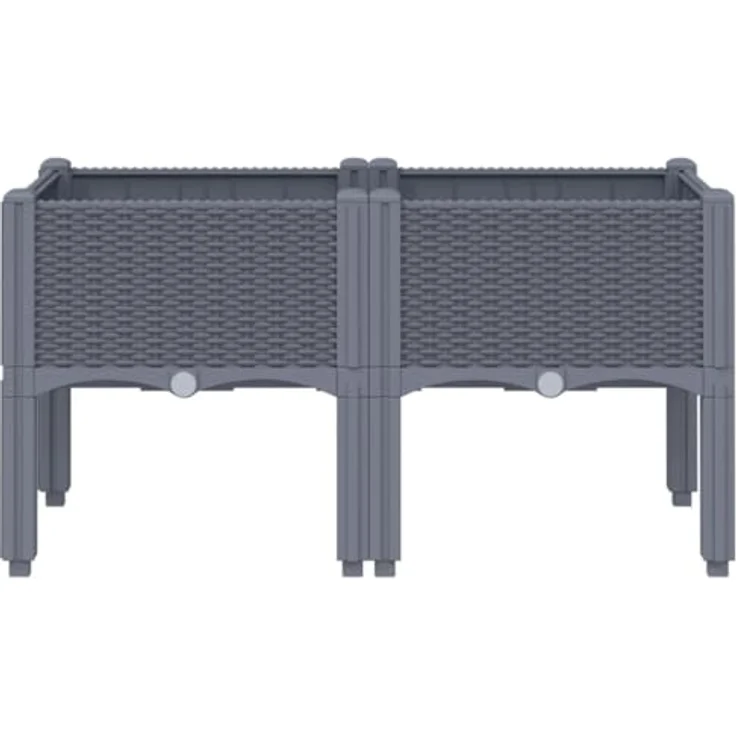 vidaXL Pflanzkasten mit Beinen Grau 80x40x42 cm PP – Bild 3