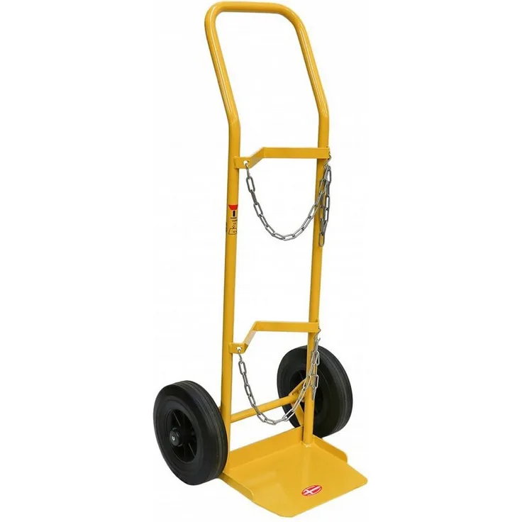 Ravendo Flaschenwagen BT122M, Gasflaschen-Karre mit pannensicheren Reifen, gelb