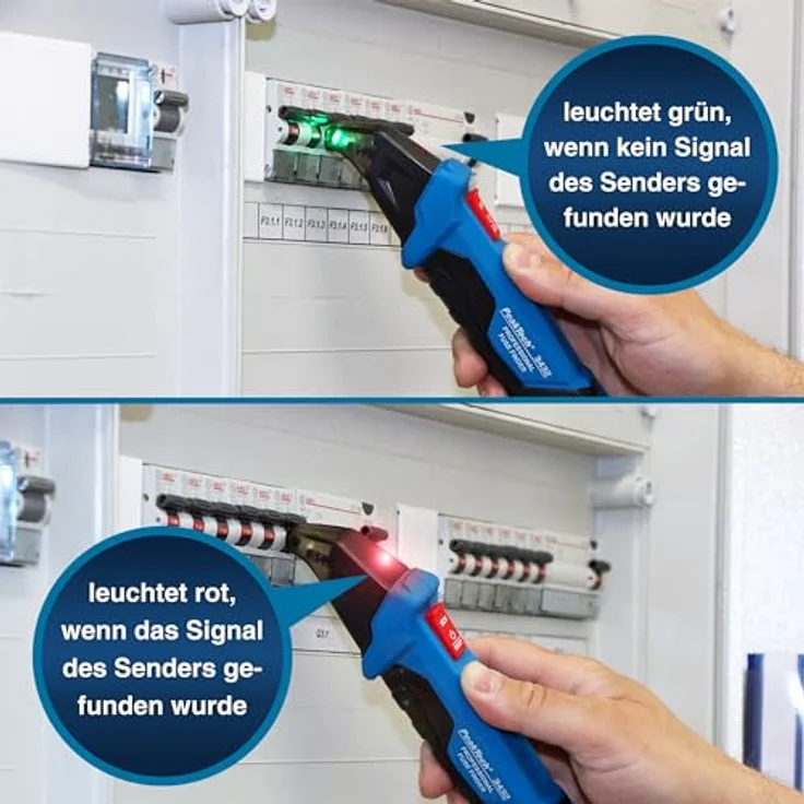 PeakTech Leitungsortungsgerät PeakTech 3432 - Sicherungsfinder/Stromkreisdetektor + Sender/Empfänger, ideal für Elektroniker und Laien – Bild 3