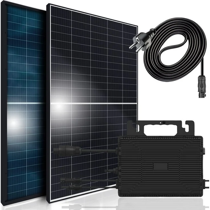 SUNNIVA Balkonkraftwerk Black Frame BIFACIAL 1144/800W Solaranlage, mit 800W Astro Energy Micro Wechselrichter Wifi Bluetooth, upgradebar drosselbar – Bild 1