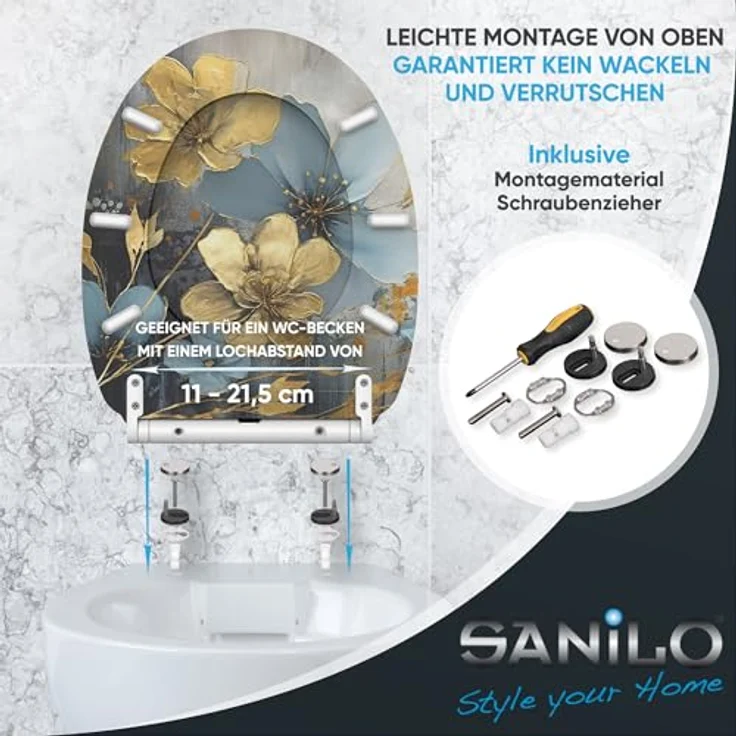 SANILO WC Sitz Tronela, mit Absenkautomatik, Holz, antibakteriell, 4-seitig bedruckt – Bild 6