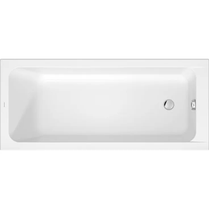 Duravit D-Code Badewanne, Rechteckige Einbauversion, 1600x700mm, 213 Liter, Weiss, mit Rückenschräge