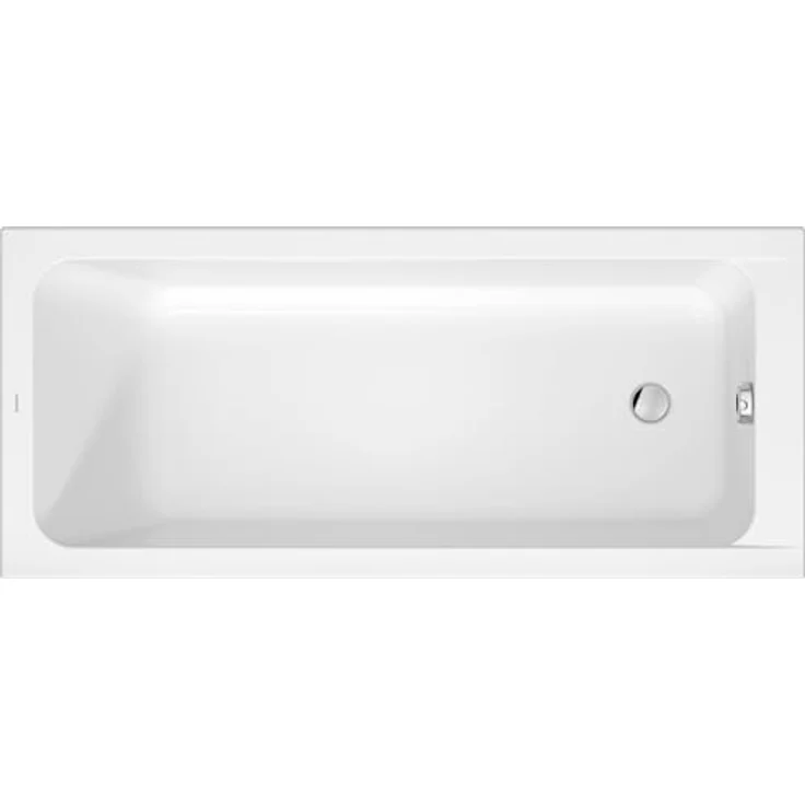 Duravit D-Code Badewanne, Rechteckige Einbauversion, 1600x700mm, 213 Liter, Weiss, mit Rückenschräge – Bild 1