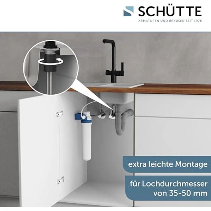 Schütte AQUASTAR PRO Spültischarmatur mit Filtersystem, Cold-Start-Funktion und 360° schwenkbarem Auslauf – Bild 7