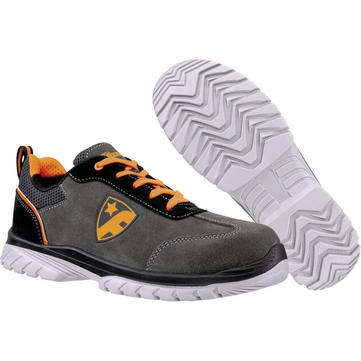 Footguard SMART ORANGE LOW S3 FO SR Sicherheitsschuh, EN ISO 20345:2022, grau-orange, Größe 38