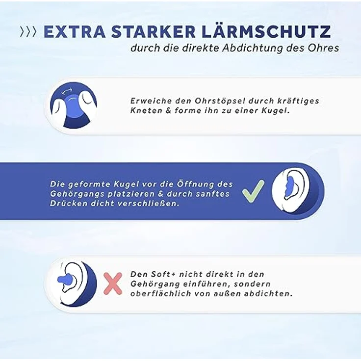 Schallwerk ® Soft+ | 12 Silikon Ohrstöpsel – Optimale Unterstützung als Schlafgehörschutz, weiche Ohrenstöpsel zum Schlafen Silikon – Earplugs for sleeping – Bild 5