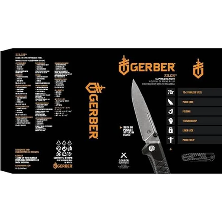 Fiskars Klappmesser ZILCH, Klinge 79 mm, rostfreier Stahl, glasfaserverstärkter Nylon-Griff, Liner Lock-Verriegelung, Taschenclip – Bild 6