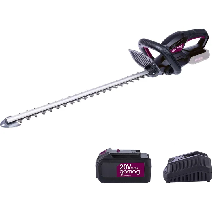 Scheppach Gomag Akku Heckenschere GO-HES570, 20V mit 51cm Schnittlänge, max. 16mm Astdurchmesser, inkl. 4,0 Ah Akku & Ladegerät