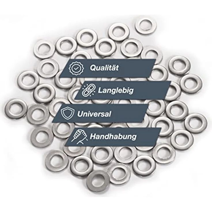 toolmate® M6 Unterlegscheiben - Edelstahl & Rostfrei - Flache Sicherungsscheiben & Karosseriescheiben für Schrauben & Muttern & Gewinde – Bild 4