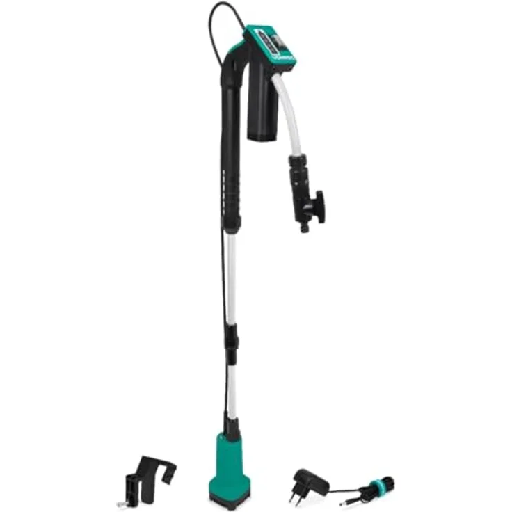 VONROC Akku Regenfasspumpe, Tauchpumpe für Regenwassertonne, 12V, 50W, 1500 l/h, max. 35 Min. Betriebsdauer