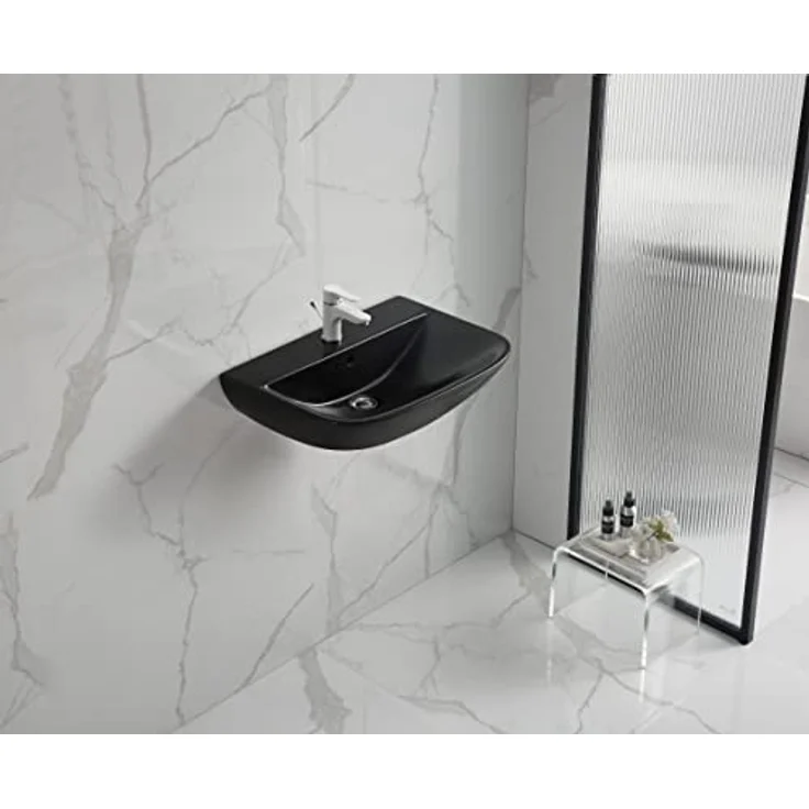 VEROSAN PRO RIVO Waschtisch, Keramik, Matt Schwarz, 45 x 60 cm – Bild 1