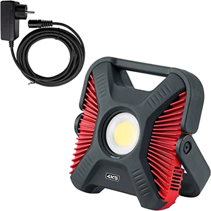 4K5 Tools HD 6000 HeavyDuty Light Baustrahler (Leuchtkraft 6000 lm, App Steuerung, 5 Leuchtstufen, neigbare Halterung 180°, Arbeitsbeleuchtung, Strahler) 602.403A