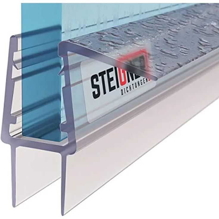 STEIGNER Duschtürdichtung UK20, 30 cm transparente Dichtung für Eckeinstieg und Fünfeckdusche, 10-11 mm Glasdicke, langlebig, schimmel- und kalkresistent, einfache Montage