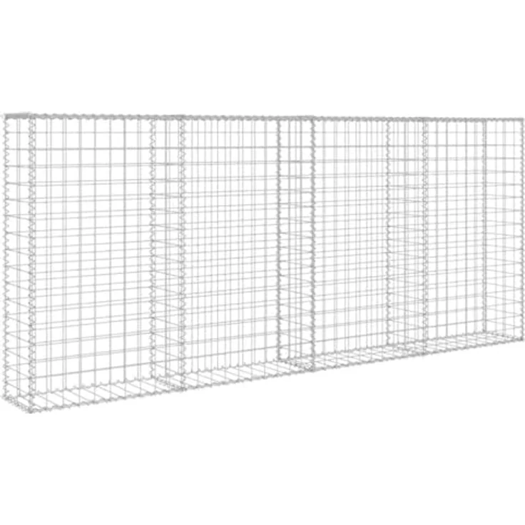 vidaXL Gabionenwand mit Abdeckung Verzinkter Stahl 200×20×85 cm – Bild 5