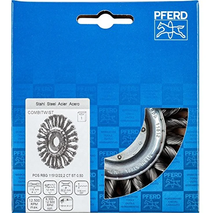 PFERD 43312011 Bürste RBG 11512/22,2 Combitwist ST 0,50 SGP, Drahtbürste aus Stahl für hohe Standzeit und Materialabtrag – Bild 1