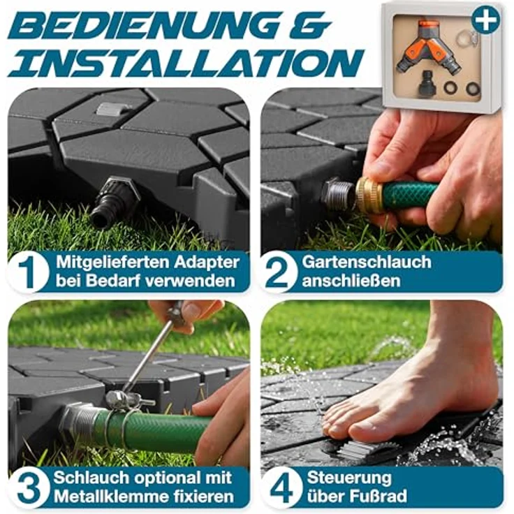 KESSER Gartendusche Bodendusche anthrazit, für Groß, Klein & Vierbeiner, inklusive Adapter & Montagezubehör – Bild 8