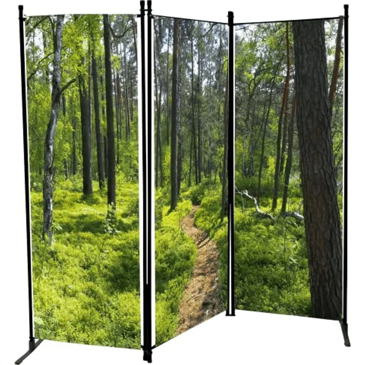 Westerholt Paravent mit Fotodruck, Sichtschutz, Raumteiler Wald – Bild 3