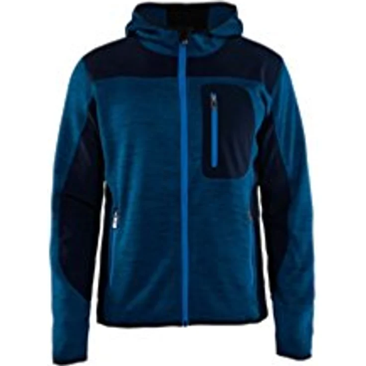 BLAKLÄDER® Herren Strickjacke 4930, marine, mit Reißverschluss, 2 Einschubtaschen, strapazierfähigen Softshell-Einsätzen, Größe M – Bild 2