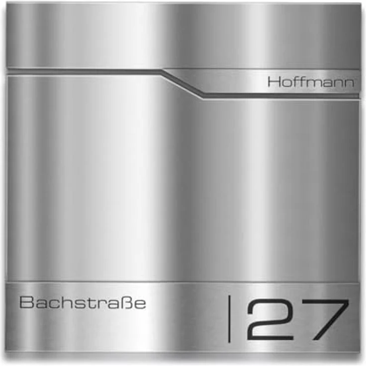 Metzler Wandbriefkasten Edelstahlfront mit Zeitungsfach, personalisierbar durch Lasergravur, rostfreier V2A Edelstahl, inklusive Austausch-Namensschild, 10 Jahre Ersatzteile – Bild 1