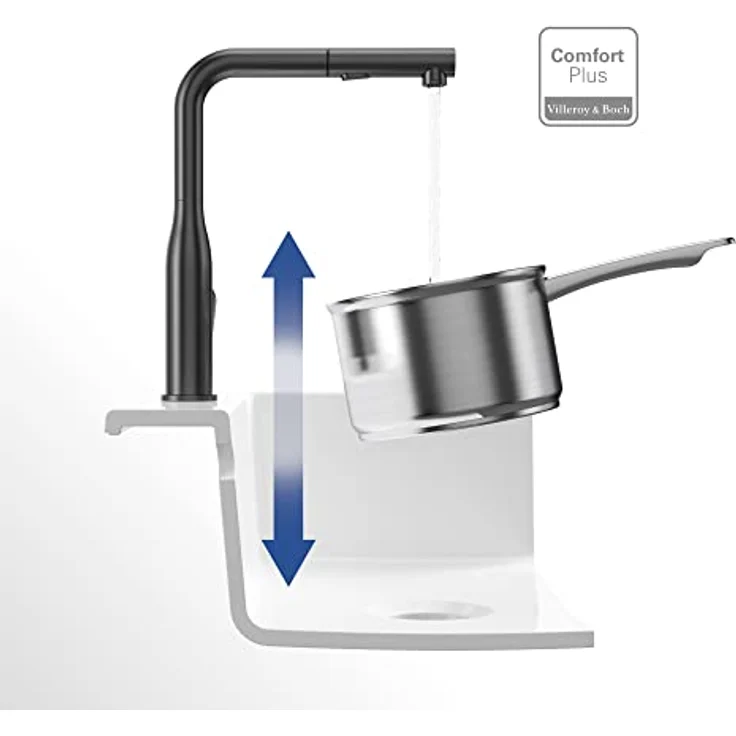 Villeroy & Boch Subway Style Shower | Hochdruck | Einhand-Küchenarmatur mit herausziehbarer Handbrause und Umschaltfunktion| Anthracite | 92850005 – Bild 5