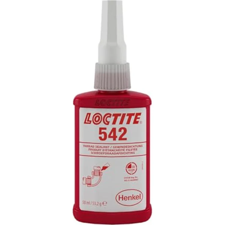 Loctite LOCTITE 542, mittelfeste Gewindedichtung für Metall, universell einsetzbarer Flüssigkleber, Braun, 1x50ml