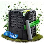 GartenGuru® 360l Premium Thermokomposter Kunststoff - [GERUCHSDÄMMENDER KOMPOSTER Garten] - inkl. Schutznetz - hochwertiger Komposter Schnellkomposter wetterfest - einfache Montage/Robustes Material