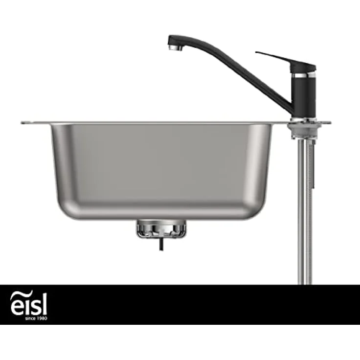 Eisl Spültischarmatur Speed, 360° schwenkbarer Wasserhahn mit geräuscharmer Qualitäts-Kartusche, inklusive Montageset – Bild 3