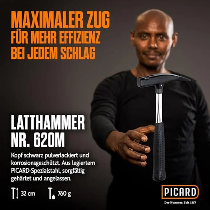 Picard 0062010 Latthammer 620M, geraute Schlagfläche, Magnet, , RS – Bild 3